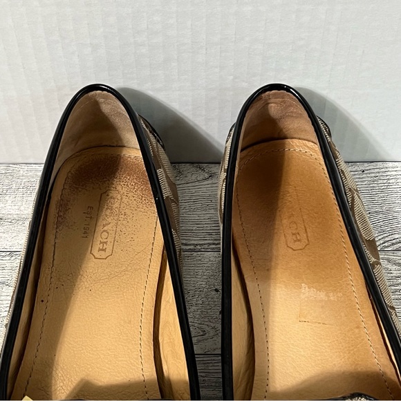 Coach FRIDA Slip on Loafers 8.5 Signature Monogram Logo Brown - Picture 11 of 14